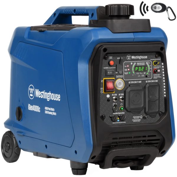 New Westinghouse 4000 Watt Gasoline Portable Inverter Generator with Remote Start and CO Sensor