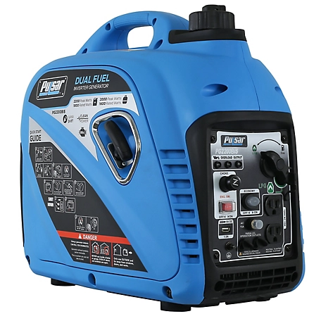 Pulsar 1800 Watt Gas 1600 Watt LPG Dual Fuel CARB Portable Inverter Generator with USB Outlet