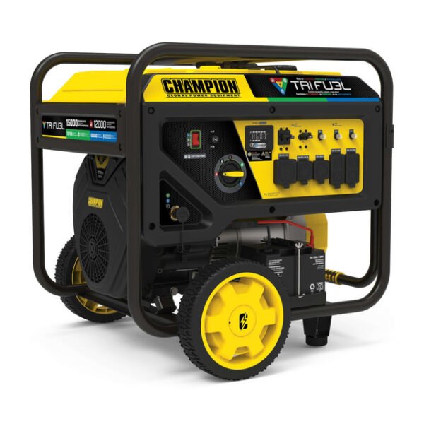 Champion Power Equipment 12000 Watt Tri Fuel Portable Generator with Electric Start and CO Shield