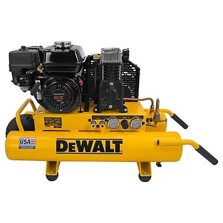 DeWALT 5 5 HP 8 gal Single Stage Honda GX Wheelbarrow Air Compressor