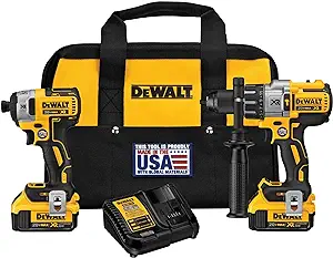 DeWALT Cordless 20V MAX Brushless XR Premium Hammerdrill Impact Driver Combo Kit 4 0 Ah