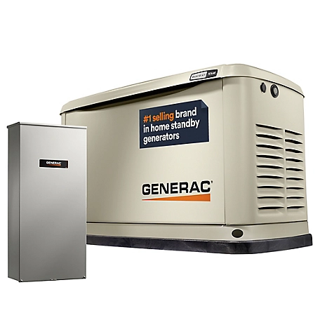 Generac Guardian 10kW Whole Home Standby Generator with 100A Transfer Switch Wi Fi enabled