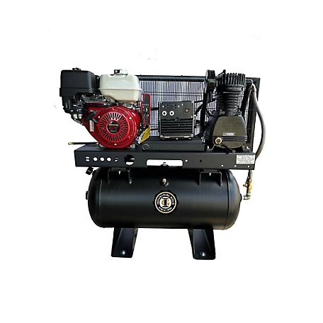 Industrial Gold 30 gal Horizontal Air Compressor and Generator 110V 240V 1 Phase 60 Hz