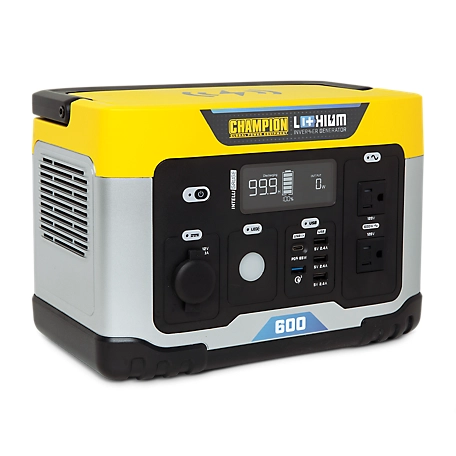 New Champion Power Equipment 579 Wh 1200W 600 Watt Lithium Ion Solar Generator Portable Power Station