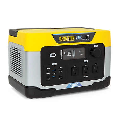 New Champion Power Equipment 998 Wh 2000 1000 Watt Lithium Ion Solar Generator Portable Power Station