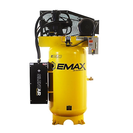 New EMAX 7 5HP 80G 2 Stage 1PH Industrial 3 Cyl Splash lubricated Pump 26CFM Air Compressor