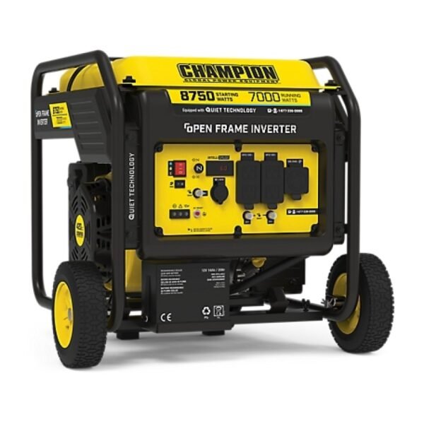 Champion Power Equipment 7000 Watt Gasoline Powered Open Frame Inverter with Electric Start and Quiet Technology