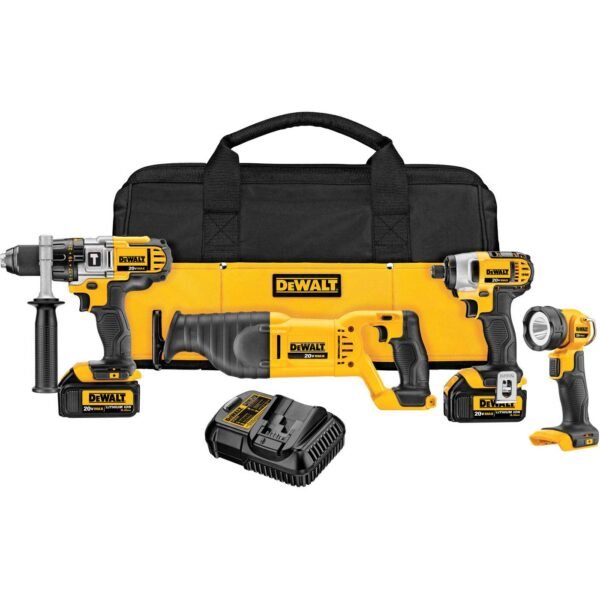 DEWALT 20V MAX Cordless Drill Combo Kit 4 Tool 3.0 Ah DCK490L2