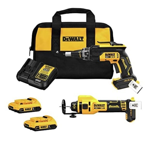 DEWALT 20V MAX XR Brushless Drywall Screwgun and Cut Out Tool Combo Kit DCK265D2