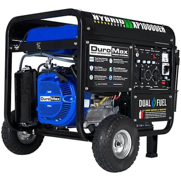 DuroMax 8000 Watt Dual Fuel 439cc Electric Start Hybrid Portable Home Power Backup Generator