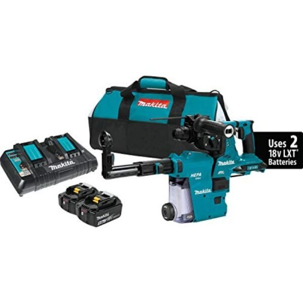 Makita XRH10PTW 18V x2 LXT Brushless Cordless Rotary Hammer Kit High performance tool with AVT technology and AWS capability