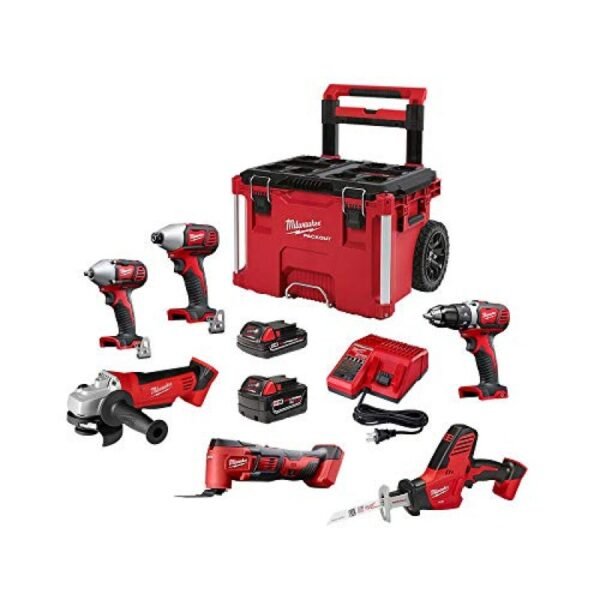 Milwaukee 269826PO M18 18 Volt Lithium Ion Cordless Combo Tool Kit with 2 Batteries