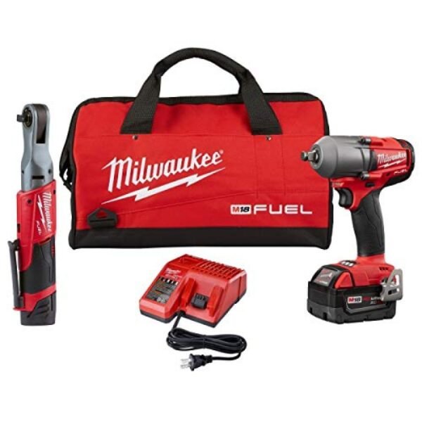 Milwaukee M12 Fuel 3 8 Inch Ratchet and M18 Fuel 1 2 Inch Midtorque Kit 259122