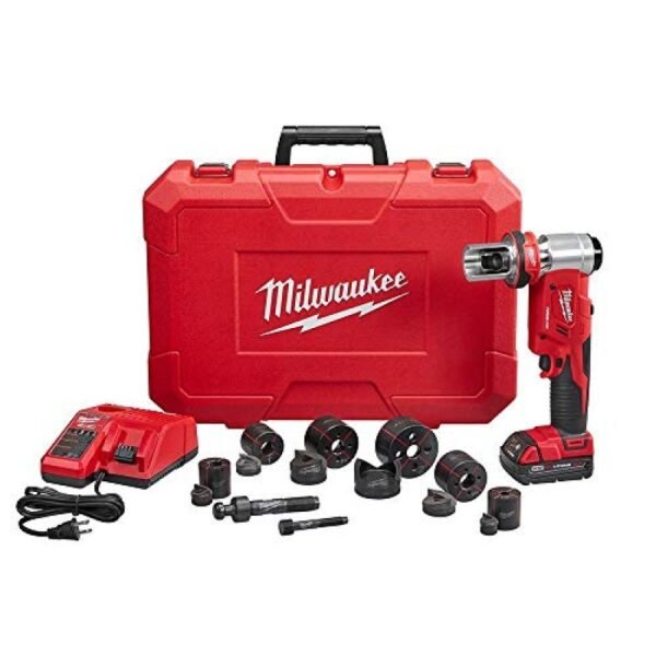 Milwaukee M18 18V Lithium-Ion Cordless FORCE LOGIC 6T Knockout Tool Kit 1 2 Inch 2 Inch