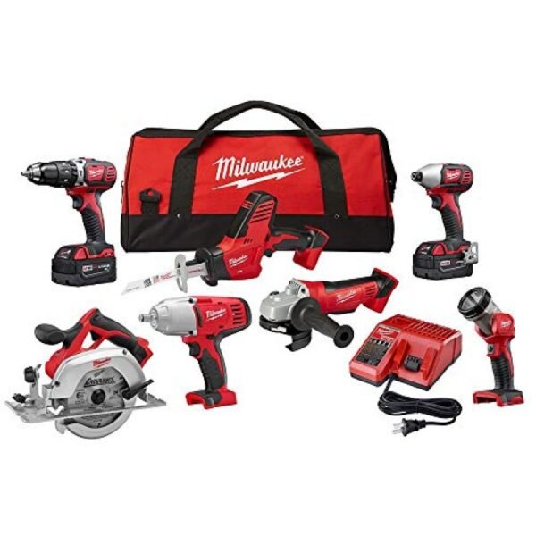 Milwaukee M18 7 Piece Combo Kit Cordless Power Tools Set