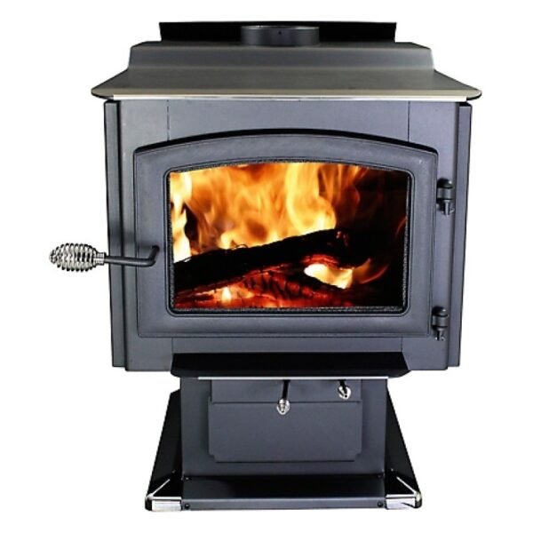 US Stove Wood Burning EPA Certified Pedestal Stove with Blower For 3200 sq ft Rooms Large