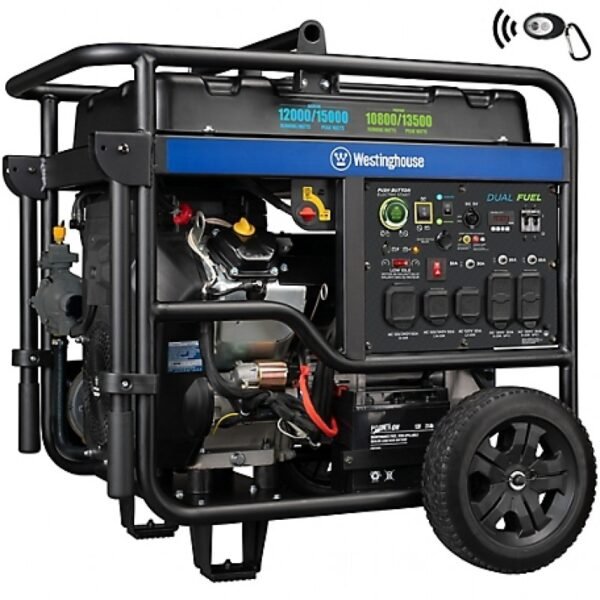 Westinghouse 15000W Dual Fuel Portable Generator Gas or Propane Home Backup CO Sensor